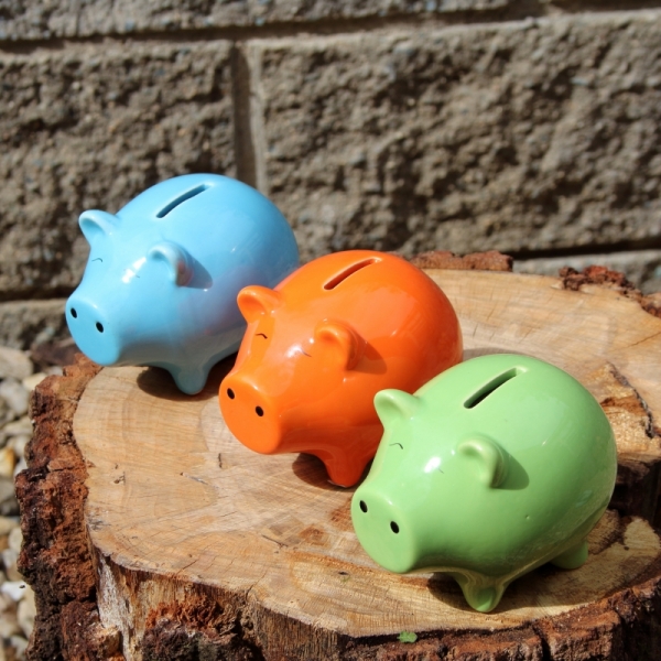 Keramická pokladnička prasiatko zelené