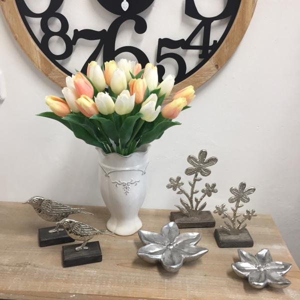 Keramická váza biela 13x13x21,5cm