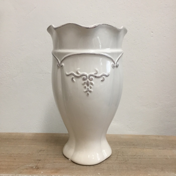 Keramická váza biela 13x13x21,5cm