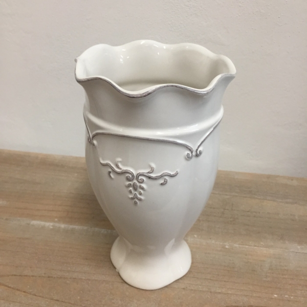 Keramická váza biela 13x13x21,5cm