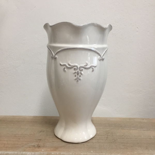 Keramická váza biela 13x13x21,5cm