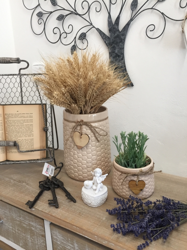 Keramická váza krémová 20,5cm