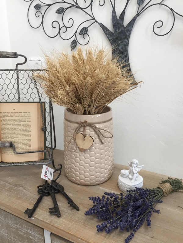 Keramická váza krémová 20,5cm