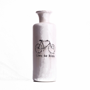 Keramická váza Live to Ride biela 33cm