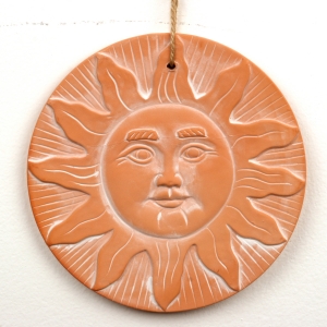 Keramická záhradné dekorácie na stenu slnko 22cm