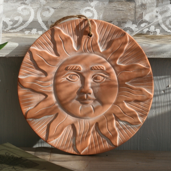 Keramická záhradné dekorácie na stenu slnko 22cm
