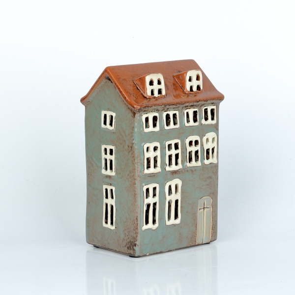 Keramické domčeky na sviečku 10,5x16x7,5cm A
