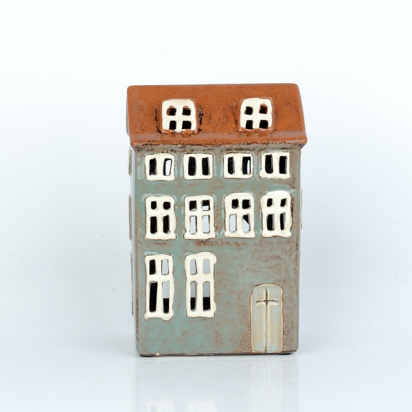 Keramické domčeky na sviečku 10,5x16x7,5cm A