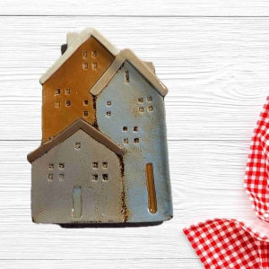 Keramické domčeky tácka na pečivo 17 x 24 x 2 cm