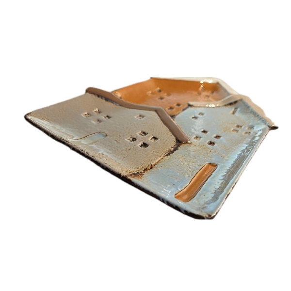 Keramické domčeky tácka na pečivo 17 x 24 x 2 cm