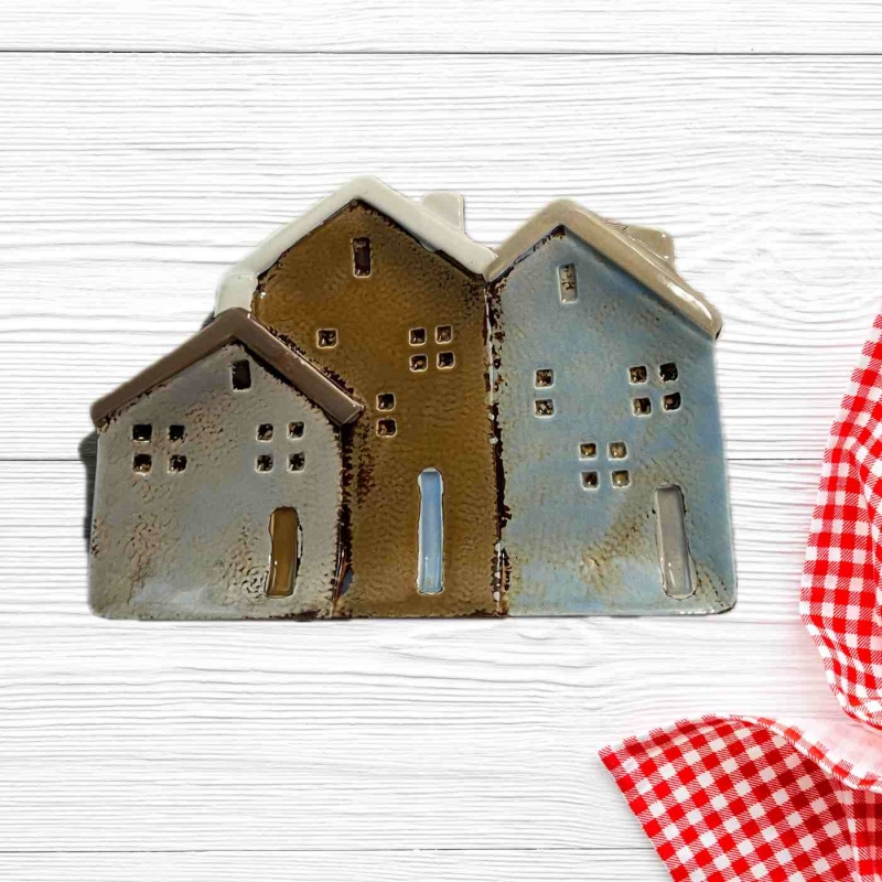 Keramické domčeky - tácka na servírovanie 20 x 14 x 2 cm