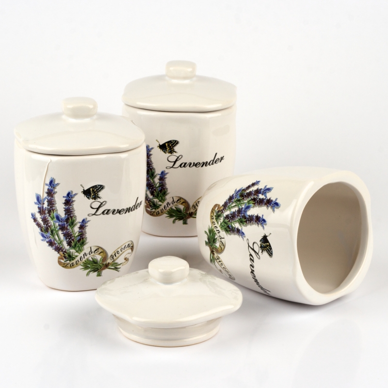 Keramické dózy Levanduľa 320ml (set 3ks)