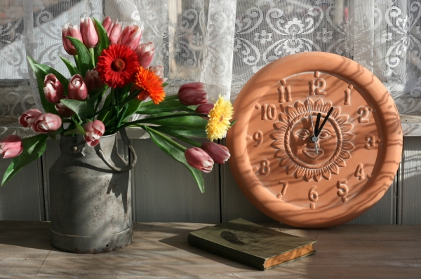 Keramické hodiny slnko 30cm