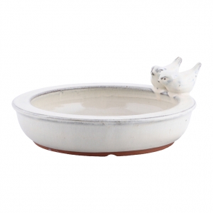 Keramické pítko pre vtáky 27cm - krémové