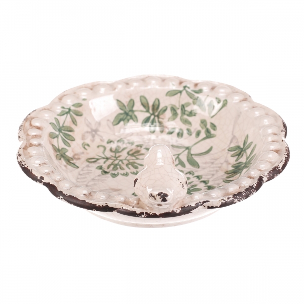 Keramické vrecko pre vtáky s vtáčikom 20 cm - retro