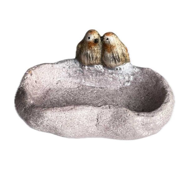 Keramické napájadlo pre vtáky Zamilované vtáčiky 20,2 × 10,3 × 15,7 cm