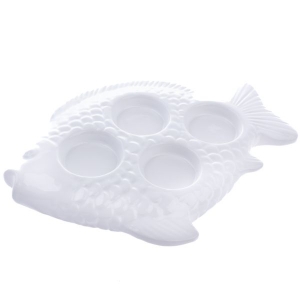 Keramický adventný svietnik v tvare vianočného kapra