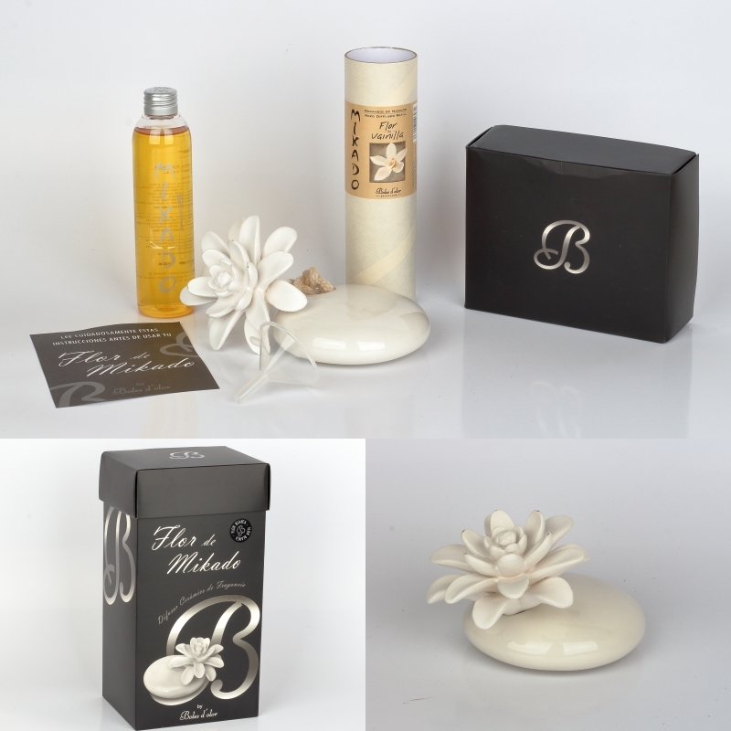 Keramický difuzér biely oválny Blanco Flor de Vainilla 200ml