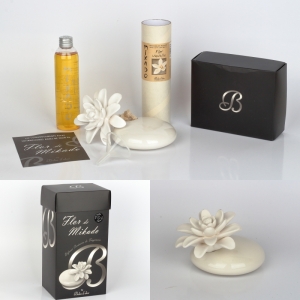 Keramický difuzér biely oválny Blanco Flor de Vainilla 200ml