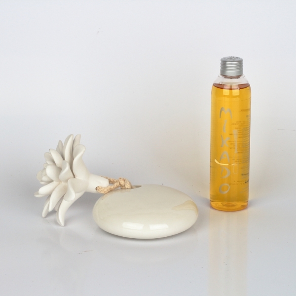 Keramický difuzér biely oválny Blanco Flor de Vainilla 200ml