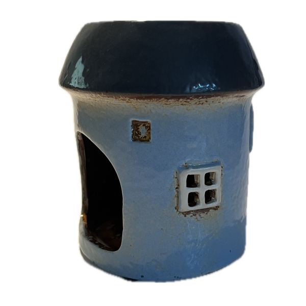 Keramický domček - aromalampa BLUE
