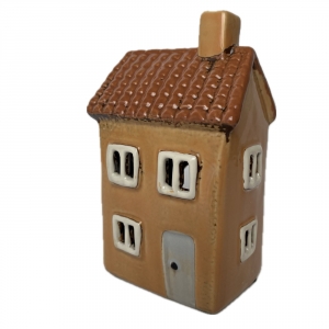 Keramický domček na čajovú sviečku 9x15x7cm Typ C