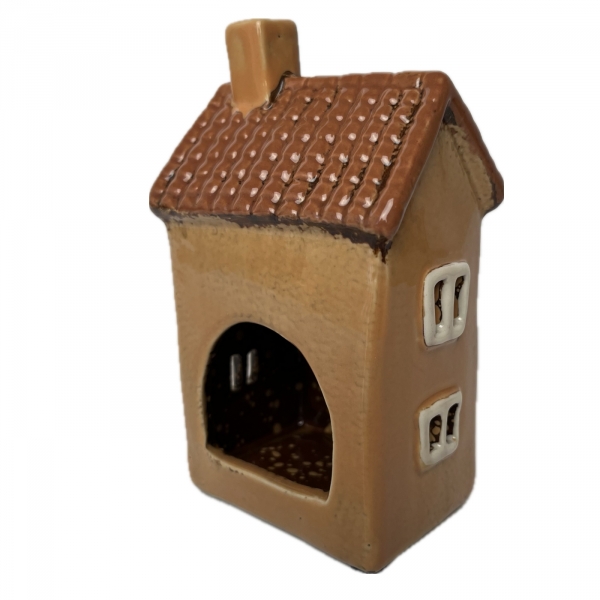 Keramický domček na čajovú sviečku 9x15x7cm Typ C