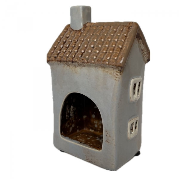 Keramický domček na čajovú sviečku 9x15x7cm Typ D