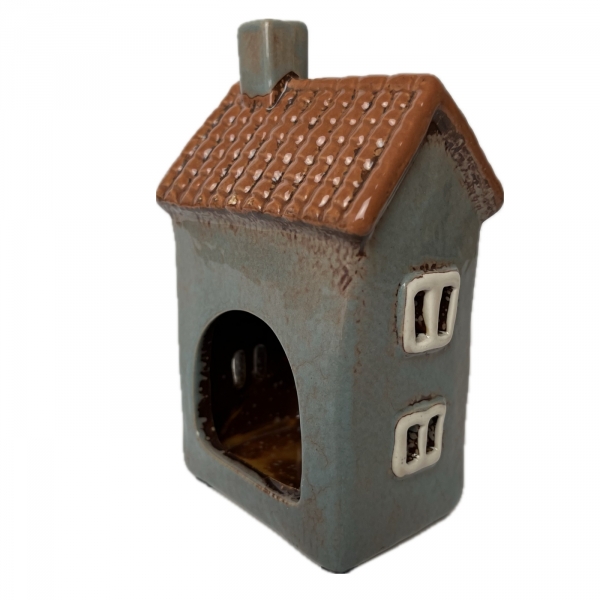 Keramický domček na čajovú sviečku 9x15x7cm Typ E