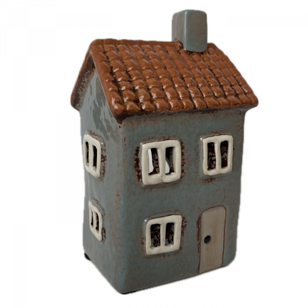 Keramický domček na čajovú sviečku 9x15x7cm Typ E