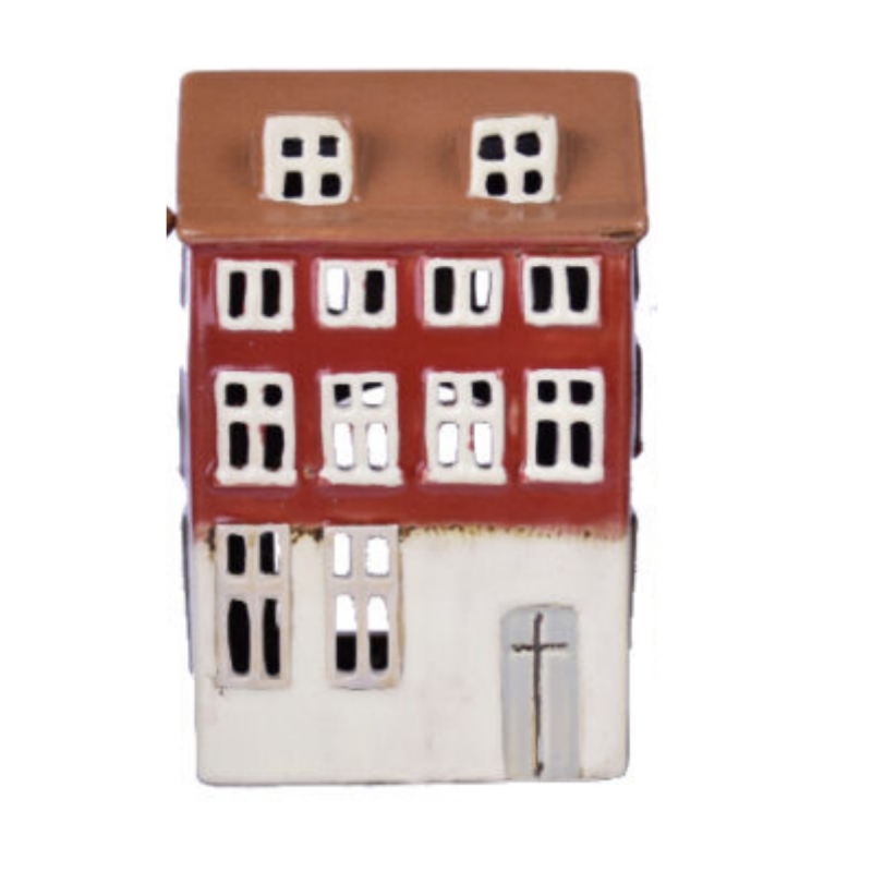 Keramický domček na sviečku 10,5x16x7,5cm B