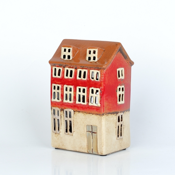 Keramický domček na sviečku 10,5x16x7,5cm B