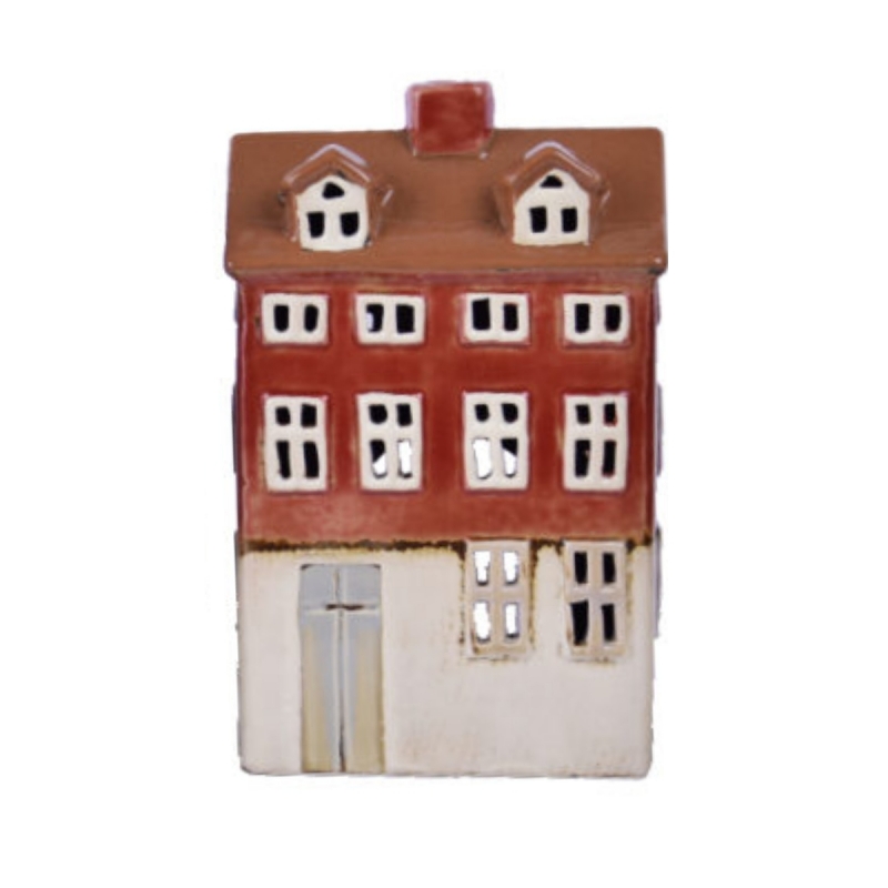 Keramický domček na sviečku 11,5x18,5x8cm C
