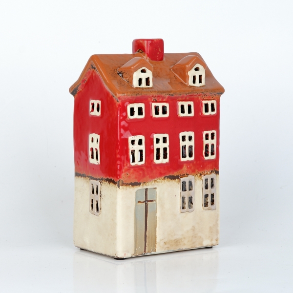 Keramický domček na sviečku 11,5x18,5x8cm C