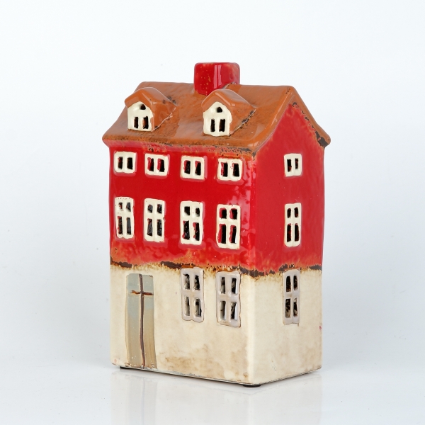 Keramický domček na sviečku 11,5x18,5x8cm C