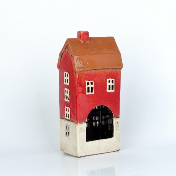 Keramický domček na sviečku 11,5x25x7,5cm B