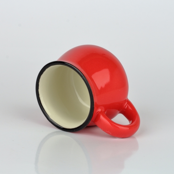 Keramický hrnček s mačkou - červený