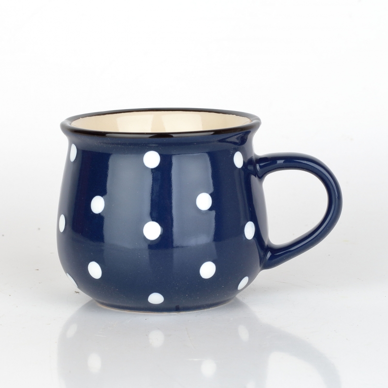 Keramický hrnček modrý s bodkami 230ml