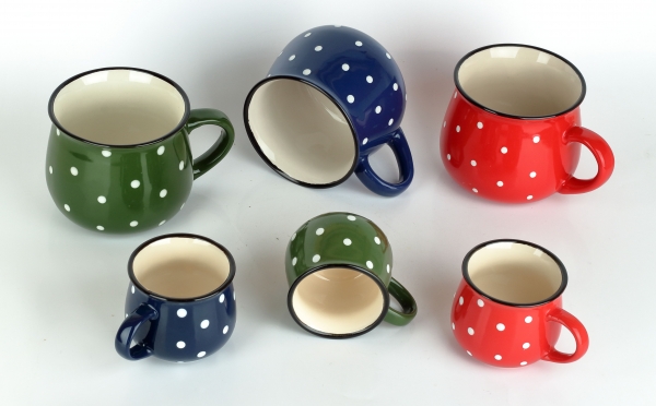 Keramický hrnček modrý s bodkami 230ml