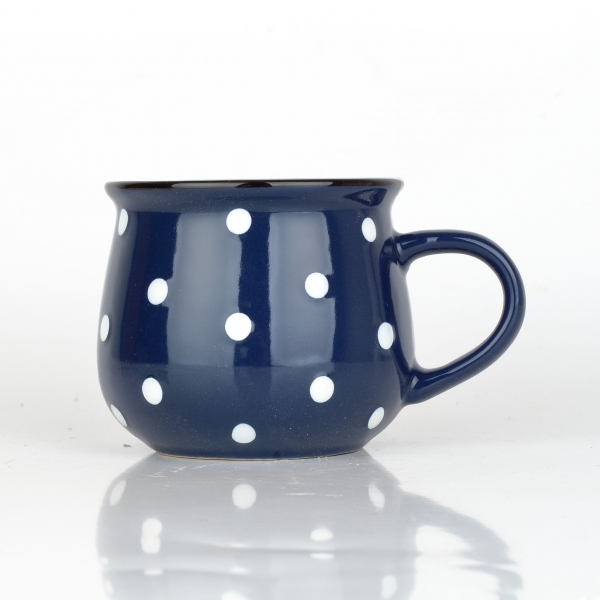 Keramický hrnček modrý s bodkami 230ml