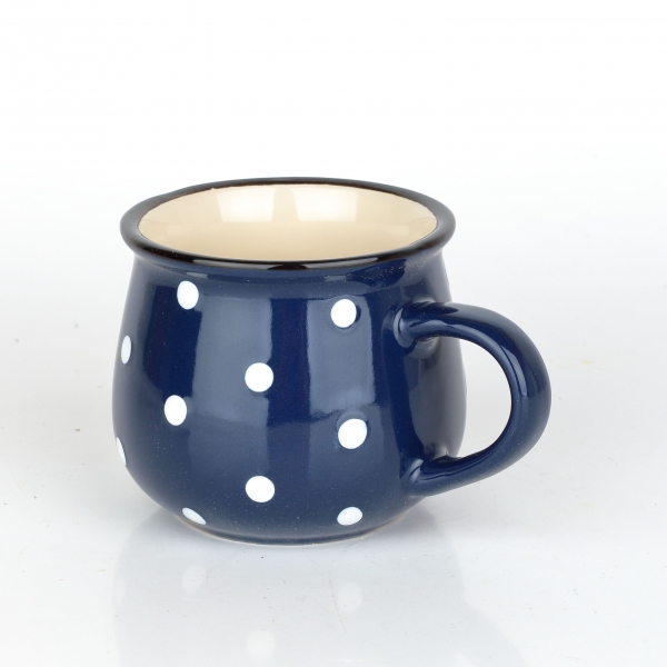 Keramický hrnček modrý s bodkami 230ml