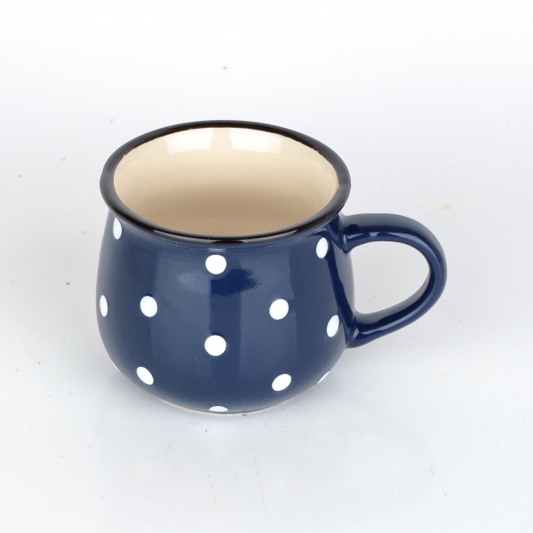 Keramický hrnček modrý s bodkami 230ml