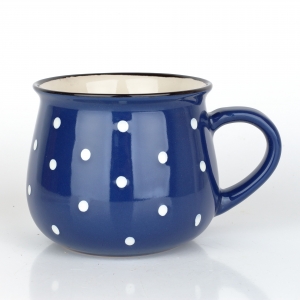 Keramický hrnček modrý s bodkami 770ml