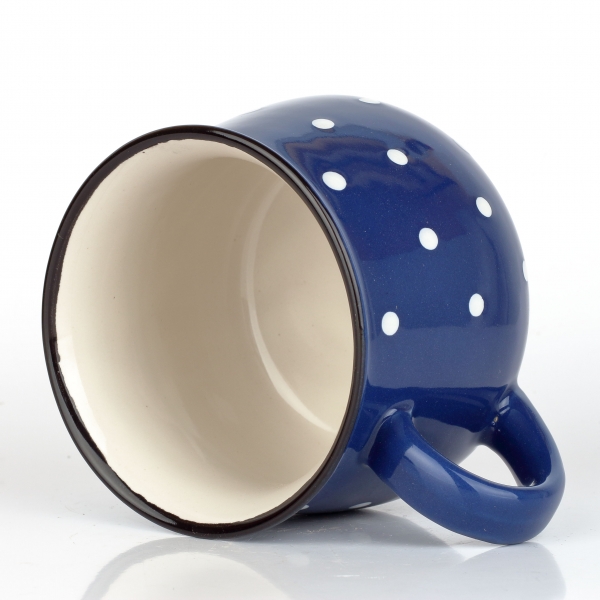Keramický hrnček modrý s bodkami 770ml