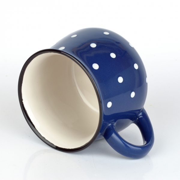 Keramický hrnček modrý s bodkami 770ml