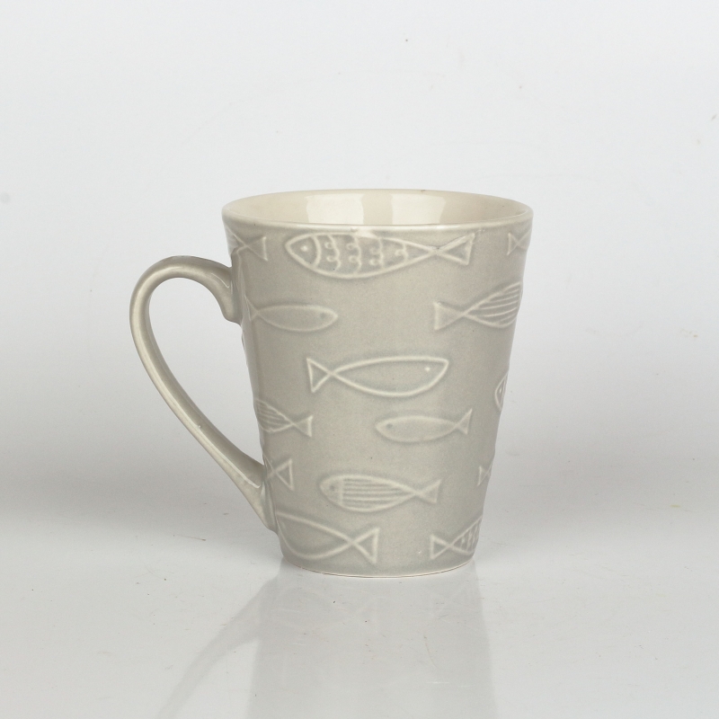 Keramický hrnček ryby béžový 290ml