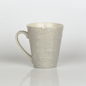 Keramický hrnček ryby béžový 290ml