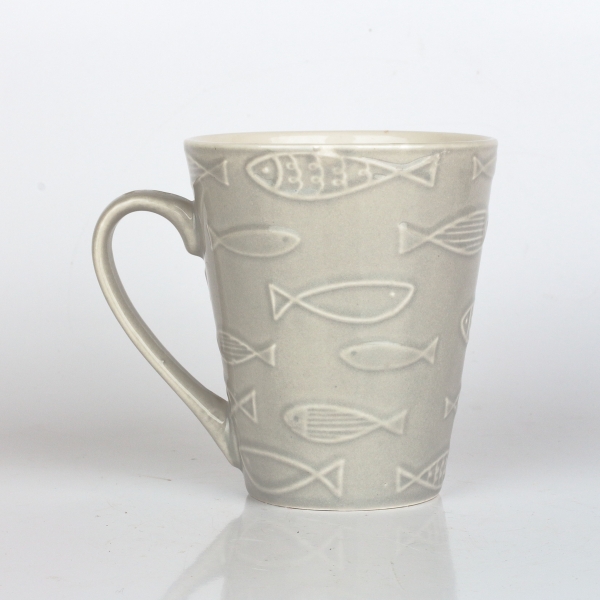 Keramický hrnček ryby béžový 290ml