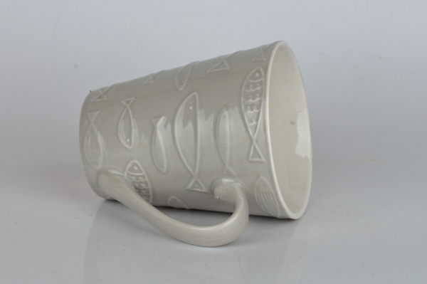 Keramický hrnček ryby béžový 290ml