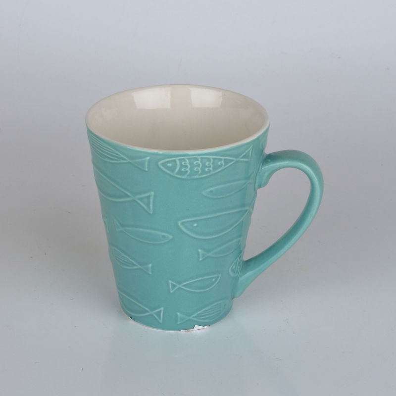 Keramický hrnček ryby tyrkys 290ml